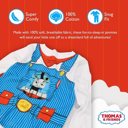 Thomas the Train Boys' 4-Piece Snug-fit Cotton Pajama Set, Fast Train, 3T in Saudi Arabia