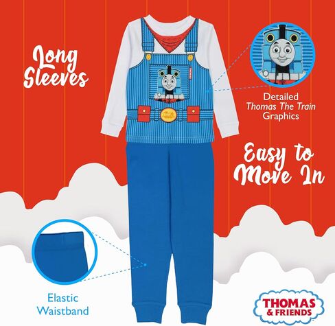 Thomas the Train Boys' 4-Piece Snug-fit Cotton Pajama Set, Fast Train, 3T in Saudi Arabia