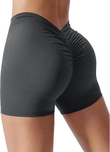 YWBIN Womens Gym Scrunch Butt Lifting Workout Shorts High Waisted V Back Yoga Booty Biker Shorts in Saudi Arabia