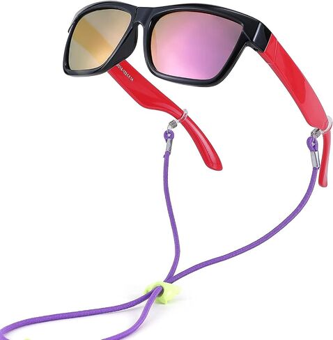 FEISEDY Kids Sunglasses UV400 Protection Polarized Lenses Boys Girls Age 3-9 TPEE Rubber Square Flexible Shades B2806 in Saudi Arabia