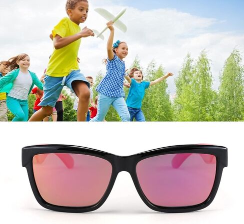 FEISEDY Kids Sunglasses UV400 Protection Polarized Lenses Boys Girls Age 3-9 TPEE Rubber Square Flexible Shades B2806 in Saudi Arabia