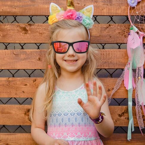 FEISEDY Kids Sunglasses UV400 Protection Polarized Lenses Boys Girls Age 3-9 TPEE Rubber Square Flexible Shades B2806 in Saudi Arabia