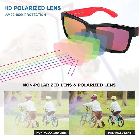 FEISEDY Kids Sunglasses UV400 Protection Polarized Lenses Boys Girls Age 3-9 TPEE Rubber Square Flexible Shades B2806 in Saudi Arabia