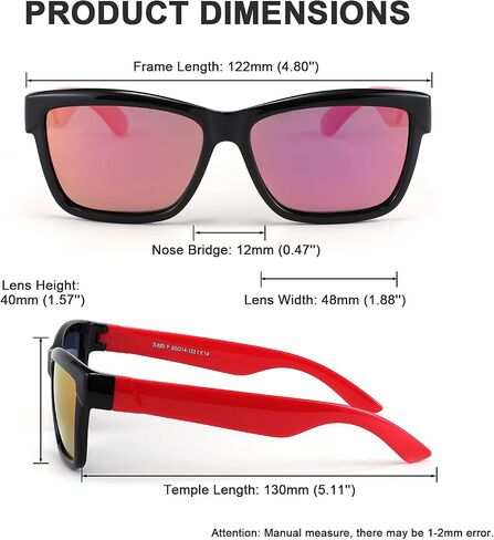 FEISEDY Kids Sunglasses UV400 Protection Polarized Lenses Boys Girls Age 3-9 TPEE Rubber Square Flexible Shades B2806 in Saudi Arabia
