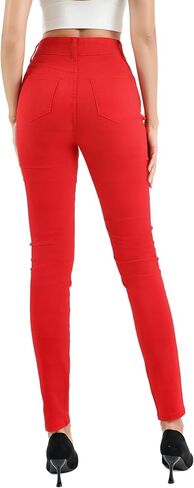 بنطال جينز نسائي من Y imoso بخصر عالٍ ونحيف وقابل للتمدد من قماش الدنيم المتعرج لرفع المؤخرة in Kuwait