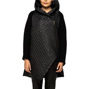 zyntasarim Women's Lightweight Quilted Jacket - Elegant Hooded Zip-Front Coat in Saudi Arabia