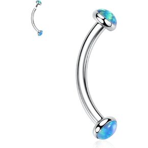 PEAKLINK G23 Titanium Eyebrow Piercing Jewelry Eyebrow Rings Curved Barbell 16G Eyebrow Belly Button Ring Navel Rings Rook Daith Earrings Lip Ring Eyebrow Jewelry 6mm-12mm