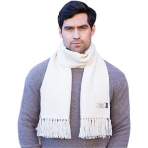 Mucros Weavers Mens Alpaca Wool Scarf (Beige)