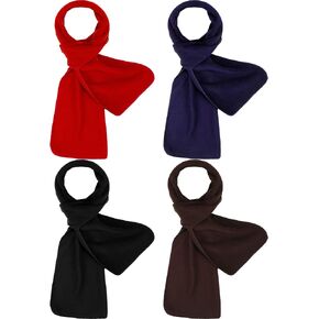 Handepo 4 Pcs Warm Winter Scarf Unisex Polyester Fleece Scarf Multi Color Cold Weather Neck Scarves for Men Women, 4 Colors in Saudi Arabia