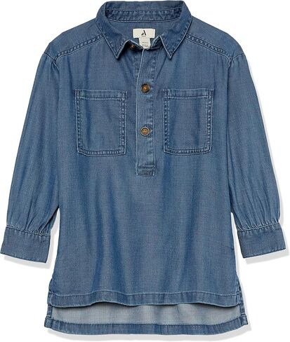 Amazon Essentials Girls' Chambray-Stretch Tunic (Previously Amazon Aware) in Saudi Arabia
