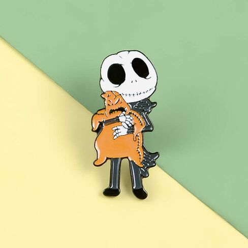 SaiDian 1 قطع الهيكل العظمي بروش دبوس الكرتون طية صدر السترة دبوس هالوين المينا دبابيس شارات لحقيبة الظهر قميص حقيبة الزينة الملحقات in Kuwait