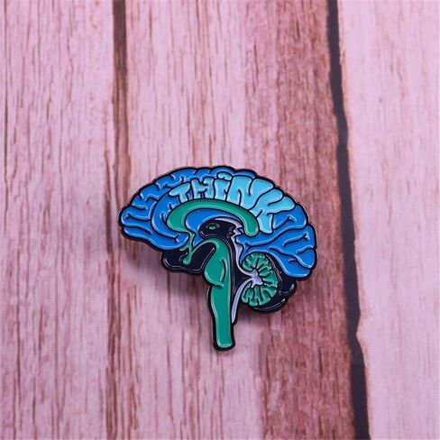 Cartoon Blue Brain Enamel Pin Punk Lapel Pin Shirt Skirt Accessories Backpack Bag Badges Accessories Gift For Doctor Nurse in Kuwait
