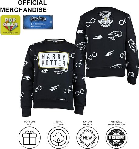Popgear Boy's Harry Potter Icons Boys Crewneck Sweatshirt Black fashion-sweatshirts (pack of 1) in Kuwait