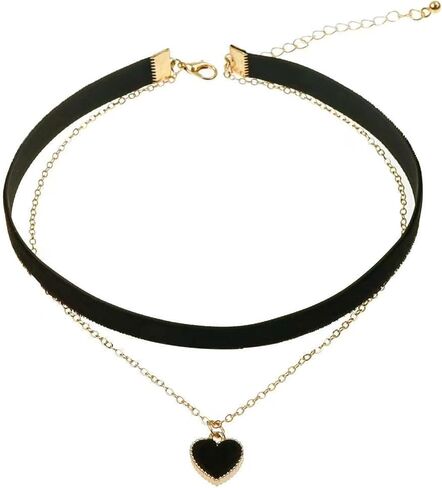 Heart Necklace, Halloween Necklace for Women, Gothic Vintage Choker Necklace, Halloween Heart Choker Jewelry as Costume Party Oufits in Saudi Arabia