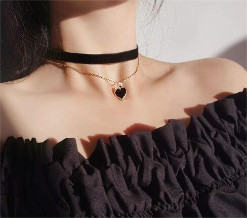 Heart Necklace, Halloween Necklace for Women, Gothic Vintage Choker Necklace, Halloween Heart Choker Jewelry as Costume Party Oufits in Saudi Arabia