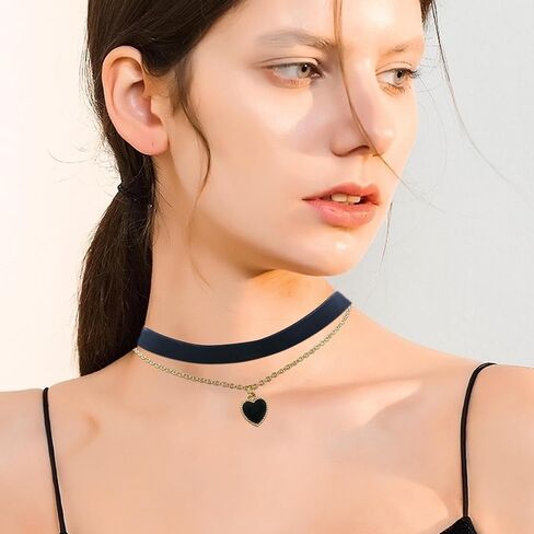 Heart Necklace, Halloween Necklace for Women, Gothic Vintage Choker Necklace, Halloween Heart Choker Jewelry as Costume Party Oufits in Saudi Arabia