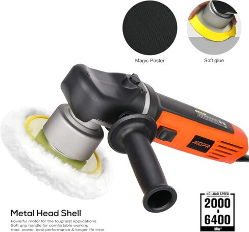 AIOPR 6'' Variable Speed Car Polisher for Polishing Sanding, Waxing, Buffing (6840P) in Kuwait