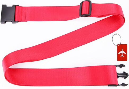 4 Pack Set Luggage Straps 2m Retractable, Luggage Tags Business Card Built-in Fillable Information Card Stainless Steel Rope Connects Card for Travel in Kuwait