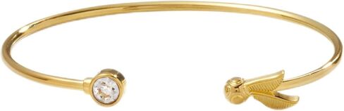 Alex and Ani Harry Potter, Golden Snitch and Crystal Flex Cuff, Shiny Gold Finish, Gold Adorned with Clear Crystals in Saudi Arabia