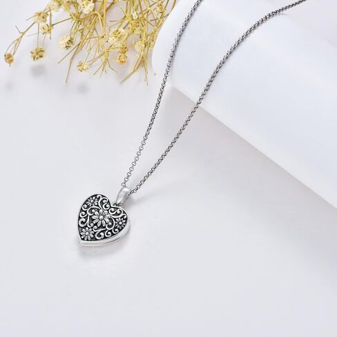 YOSOPRETTY فراشة ديزي زهرة اللوتس قلادة القلب المنجد الذي يحمل الصور 925 الفضة الاسترليني الكريستال Moonstone الصورة المنجد قلادة مجوهرات هدايا للنساء in Kuwait