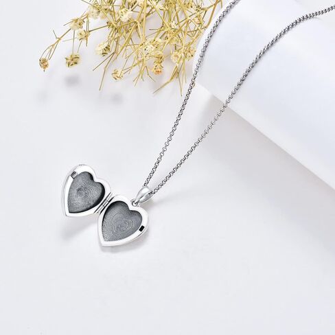 YOSOPRETTY فراشة ديزي زهرة اللوتس قلادة القلب المنجد الذي يحمل الصور 925 الفضة الاسترليني الكريستال Moonstone الصورة المنجد قلادة مجوهرات هدايا للنساء in Kuwait
