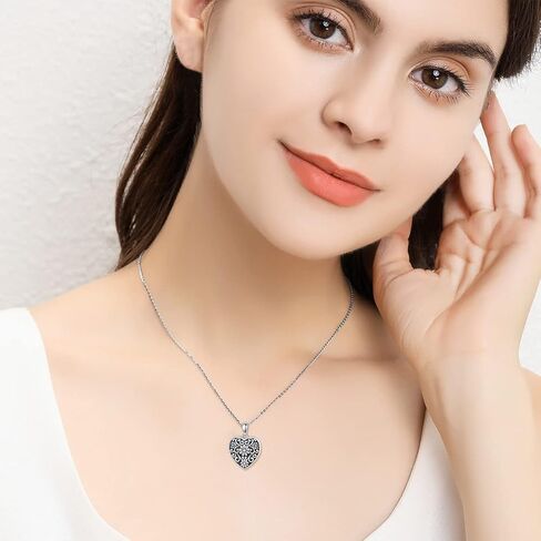 YOSOPRETTY فراشة ديزي زهرة اللوتس قلادة القلب المنجد الذي يحمل الصور 925 الفضة الاسترليني الكريستال Moonstone الصورة المنجد قلادة مجوهرات هدايا للنساء in Kuwait