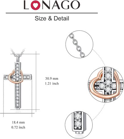 Sunflower Rose Flower Cross Cremation Jewelry 925 Sterling Silver Urn Necklace Keepsake Ashes Hair Memorial Pendant Always in My Heart Locket for Women in Saudi Arabia
