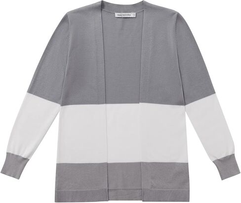 سترة صوفية للفتيات من MACNOORA مفتوحة من الأمام وأكمام طويلة كاجوال وبلون موحد للخريف سترات خارجية من 5 إلى 14 سنة in Kuwait