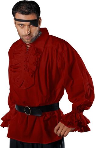 ThePirateDressing Medieval Poet's Captain Charles Vane Cosplay Costume Pirate Shirt in Kuwait