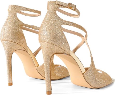 DREAM PAIRS الكعب العالي للنساء صنادل متقاطعة ذات كعب عالي مربعة مفتوحة من الأمام صنادل مثيرة وأنيقة in Kuwait