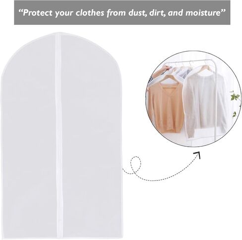 1 Piece Travel Garment Bag Lightweight Water-Resistant Material Transparent Zipped Travel Suit Bag For Carrying And Storing Outfits 24x40 Inches in Kuwait