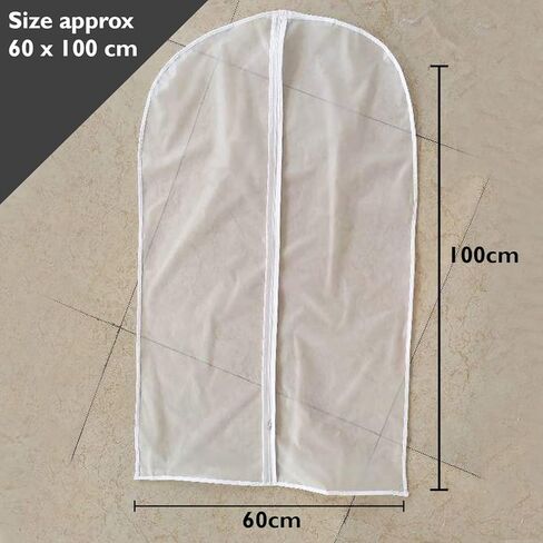 1 Piece Travel Garment Bag Lightweight Water-Resistant Material Transparent Zipped Travel Suit Bag For Carrying And Storing Outfits 24x40 Inches in Kuwait