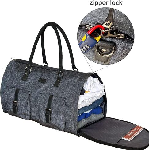 GYSSIEN 2 in 1 Convertible Travel Garment Bag Carry On Suit Bag Luggage Duffel (Standard) in Kuwait