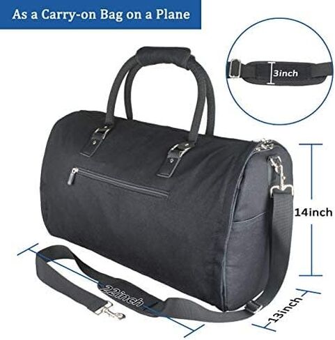 GYSSIEN 2 in 1 Convertible Travel Garment Bag Carry On Suit Bag Luggage Duffel (Standard) in Kuwait