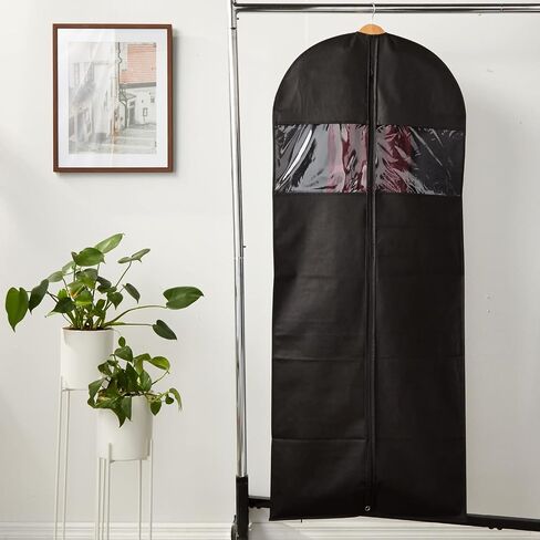 6-Pack Black Garment Bags with Zippers and Windows, Clothes Bags for Closet Storage and Travel (24x60 in) in Saudi Arabia
