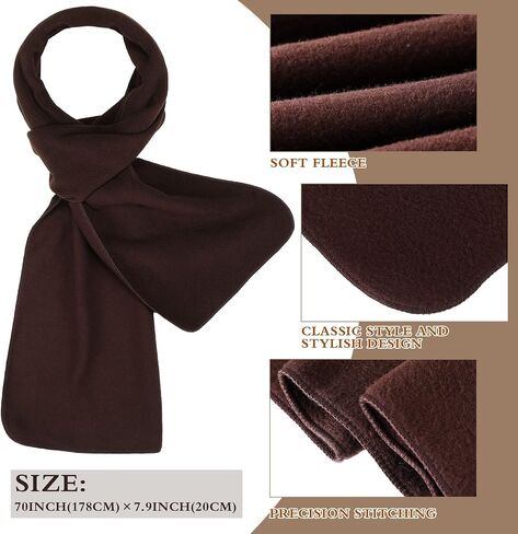 Handepo 4 Pcs Warm Winter Scarf Unisex Polyester Fleece Scarf Multi Color Cold Weather Neck Scarves for Men Women, 4 Colors in Saudi Arabia