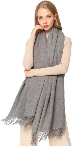 MARUYAMA Wool Stole, Stylish, Large Scarf, Wrap, Gorgeous & Warm, 100% Wool, woven fabric, 78.7x27.5in, 9.9oz, AB0101 in Kuwait