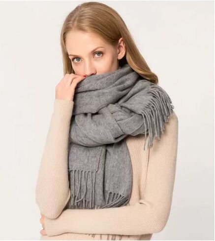 MARUYAMA Wool Stole, Stylish, Large Scarf, Wrap, Gorgeous & Warm, 100% Wool, woven fabric, 78.7x27.5in, 9.9oz, AB0101 in Kuwait