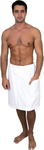 TowelSelections Men's Wrap Adjustable Cotton Terry Shower Bath Gym Cover Up with Snaps in Saudi Arabia