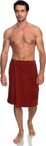 TowelSelections Men's Wrap Adjustable Cotton Terry Shower Bath Gym Cover Up with Snaps in Saudi Arabia
