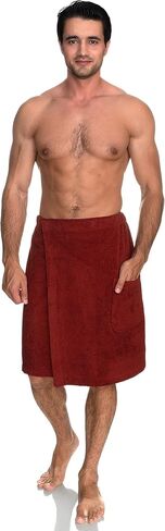 TowelSelections Men's Wrap Adjustable Cotton Terry Shower Bath Gym Cover Up with Snaps in Saudi Arabia