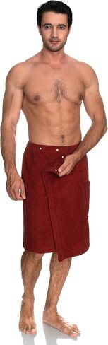 TowelSelections Men's Wrap Adjustable Cotton Terry Shower Bath Gym Cover Up with Snaps in Saudi Arabia