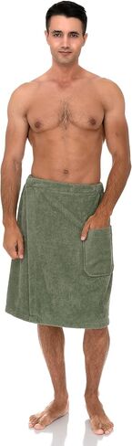 TowelSelections Men's Wrap Adjustable Cotton Terry Shower Bath Gym Cover Up with Snaps in Saudi Arabia