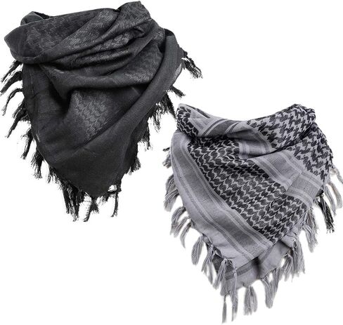 AOUTACC 2 حزمة من القطن التكتيكي الصحراء وشاح عربي لف وشاح شماغ للنساء والرجال 43 بوصة × 43 بوصة in Kuwait