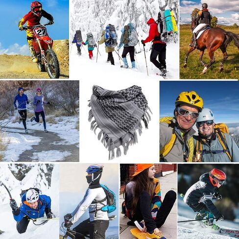 AOUTACC 2 حزمة من القطن التكتيكي الصحراء وشاح عربي لف وشاح شماغ للنساء والرجال 43 بوصة × 43 بوصة in Kuwait