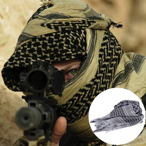 AOUTACC 2 حزمة من القطن التكتيكي الصحراء وشاح عربي لف وشاح شماغ للنساء والرجال 43 بوصة × 43 بوصة in Kuwait