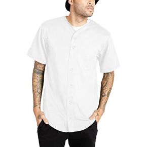 Ma Croix Mens Premium Baseball Button Down Jersey Shirt Short Sleeve Athletic Sports Tee