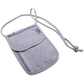 MP-BAGP Travel Neck Pouch Neck Wallet with RFID Blocking – Passport Holder to Keep Your Cash And Documents Safe – Get Peace Of Mind When Traveling, gray, Lightweight in Kuwait