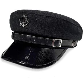 قبعات كابتن صوفية عتيقة مع مرساة وشريط من جلد البولي يوريثين، قبعات أنيقة للحفلات البحرية لصياد الصيادين البحريين in Kuwait