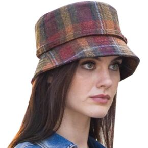 Ladies Irish Tweed Vintage Plaid Emily Hat Purple in Saudi Arabia